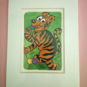 NEW Antique Black (Tiger) Original, Mini Painting